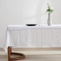 EVERLY 100% Pure Linen Rectangle Tablecloths 60x84Inches for Dining, Buffet Parties, Picnic,Events, Weddings and Restaurants, Decorative Halloween, Thanksgiving Machine Washable Tablecloths-White