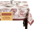 Maison d' Hermine Table Cloth Rectangle Table 100% Cotton 60 x 90 Inches Fall Tablecloth Reusable Everyday Use for Thanksgiving Christmas Decorations Dining Farmhouse Party (Holy Jouy - Brown)