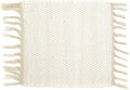 PILLOWPIA Handcrafted Chindi Rag Rug Hot Pad – 100% Cotton, Handwoven, Colorful & Eco-Friendly | Boho Kitchen Accessory for Table, Counter, or Serving Use - Heavy Cream
