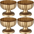 4 Pcs Distressed Vintage Gold Compote Vase for Centerpieces Compote Bowl 8'' Wide Vintage Decorative Antique Urn Planter Vase for Wedding Event Anniversary Party Indoor Outdoor Activity