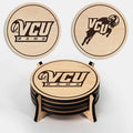 LazerEdge Virginia Commonwealth Wooden Coaster Set - Maple Wood - Officially Licensed Product - 4-Pack