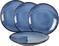 UNICASA Ceramic Dinner Plates Set of 4, Porcelain 10.25 Inch Pasta Plate Set, Reactive Glaze Serving Dishes for Steak, Salad, Pizza, Dishwasher & Microwave Safe (Blue)