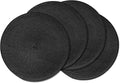 AHHFSMEI Round Braided Placemats 15 Inch Round Table Mats for Dining Tables Natural Woven Heat Resistant Place mats Set of 4 (Black,4)
