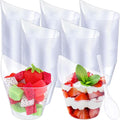 250 Pack Clear Plastic Dessert Cups with Tasting Spoons, Appetizer Cups Yogurt Parfait Bowls with Spoons for Party Supplies Catering Chocolate Desserts Buffet Food Display (7 oz)
