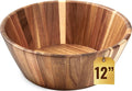 Woodenhouse Wooden Salad Bowl, Salad Bowl, Wooden Bowl - 12" Round Design Fruit Bowl, Handmade, Durable and Stylish Natural Wood Dining Accessory