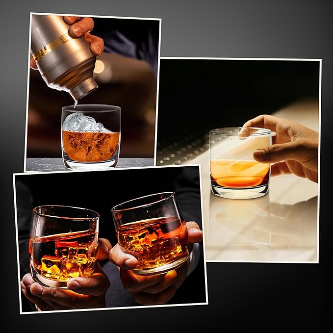 DISCOUNT PROMOS Whiskey Glasses 10 oz Set of 10, Bulk Pack - Heavy Base Old Fashioned Glass, Perfect for Scotch, Bourbon, Whiskey, Cocktail - Clear Bottom Color