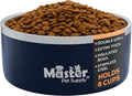 Master Pet Supply Stainless Steel Dog Bowls - 64 oz, Heavy Duty - Navy Blue, Double Wall Extra-Thick Insulated, Non-Slip Pet Water Bowl for Dogs, Cats & Pets, Anti Rust Metal, Dish Washer Safe