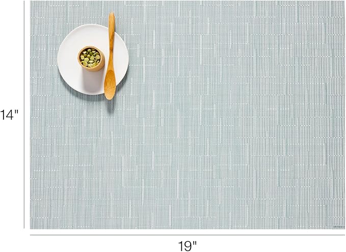 Chilewich Bamboo Placemats Set of 4 - Woven Rectangle Placemats - Reusable, Stain-Resistant, Indoor/Outdoor Tabletop Protection - 19" x 14" - Seaglass