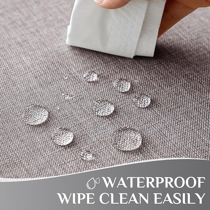 Softalker Outdoor Tablecloth 84x60 Inch Rectangle Grey Table Cloths Linen Textured Stain and Wrinkle Resistant Modern Decorative Dining Table Cover for Spring, Summer, Tea Party, Birthday, Pinic