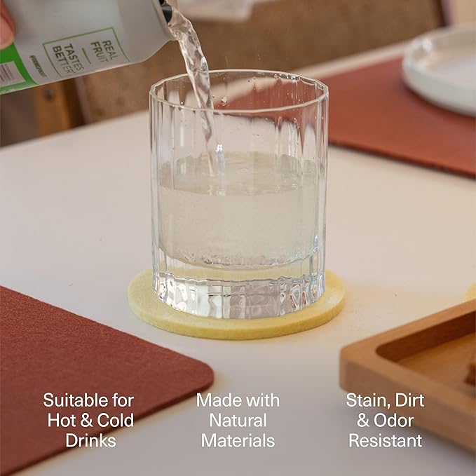 Graf Lantz - Bierfilzl Merino Wool Square Coasters Set of 4 - Sage (4"x4"x5mm) - Absorbs 30% of Weight - Natural German Wool - Heat Resistant, Sustainable, Reusable - Home Decor, Coffee Table Decor