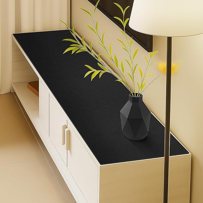 Warmstar Leather Table Cover 14 x60 Inch, 1.8MM Thick PVC Table Protector Waterproof, Desk Cover Protector Non-Slip Table Pad for Kitchen, Dresser, Gaming Desk,Dining Room Table