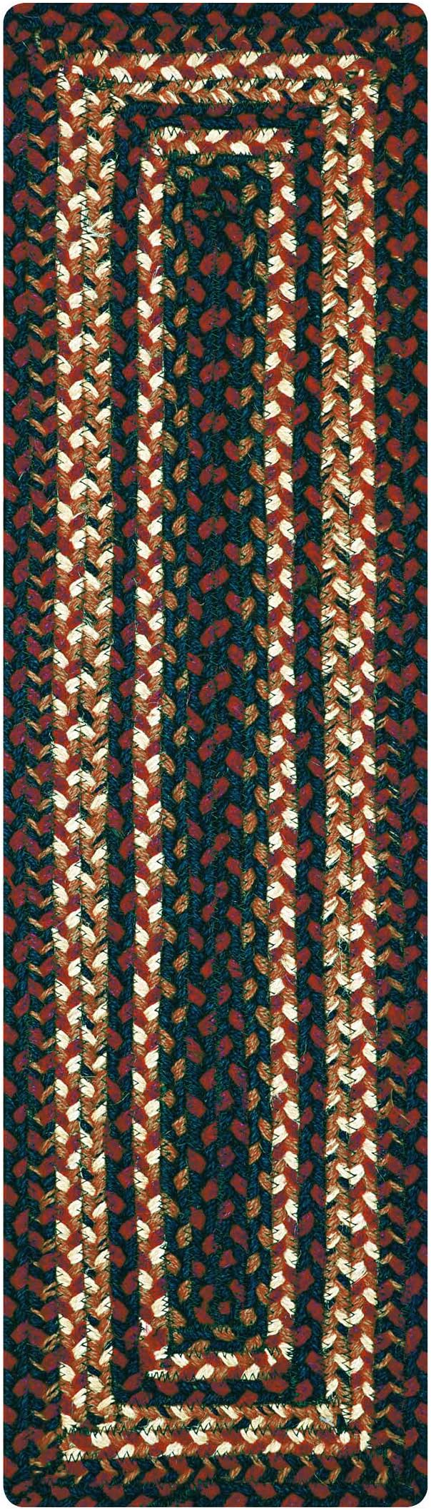 Homespice Prescott Jute Braided Long Table Runner, Warm Primitive Decor, Black and Red Rectangle 11x36 - Rich Colors, Easy to Clean, Durable and Protects Furniture