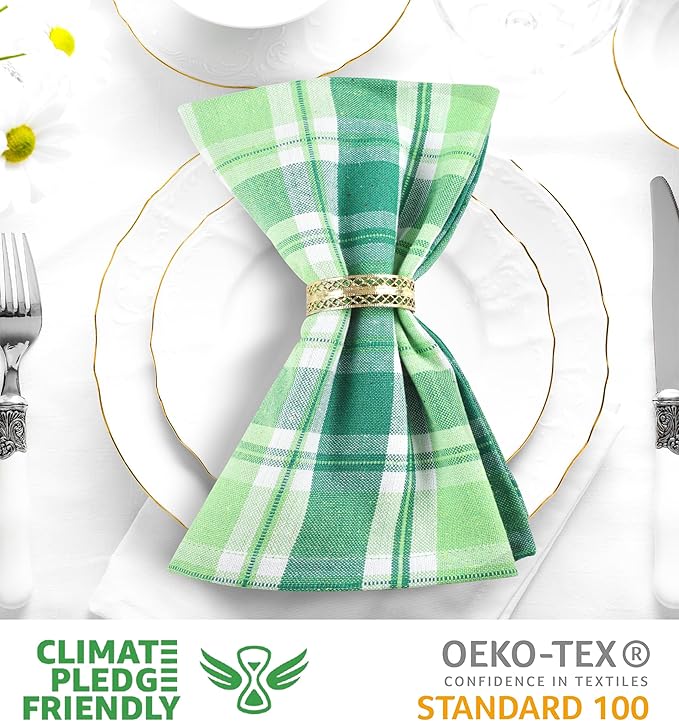Urban Villa Cloth Napkins Set of 12 20x20 Inches 100% Cotton Napkins Cloth Washable Soft Durable Reusable Absorbent Table Dinner Napkins Cloth for Hotel Lunch Restaurant Weddings Parties- St Patrick