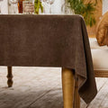 BALCONY & FALCON Rectangle Tablecloth Washable Wrinkle Resistant and Water Proof Table Cloth Decorative Linen Fabric Tablecloths for Dining Parties Kitchen Wedding and Outdoor Use (Brown, 57x118)