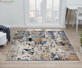 Keen Home Design Area Rugs - 5ft Round Non-Shedding, Abstract Rugs for Kitchen, Living Room, Bedroom, Dining Room, Entryway - Size: 5'3" Square, Multi