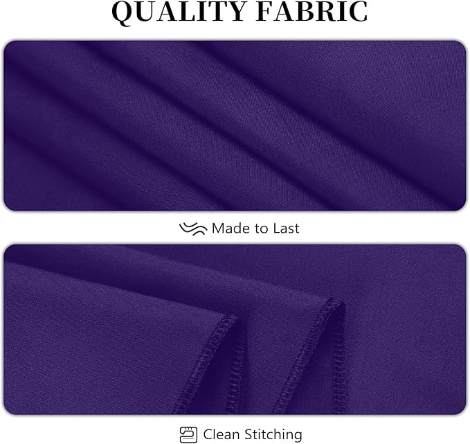 8 Pack Purple Tablecloth 60 x 102 Inch Rectangular Table Cloth for 6 Foot Rectangle Tables, Wrinkle Resistant Washable Rectangle Fabric Table Covers for Wedding Party Banquet Buffet and Camping