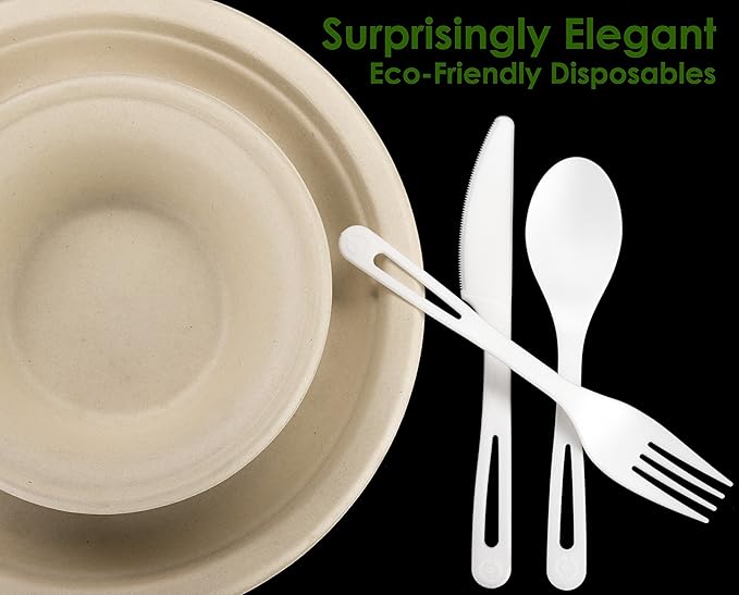 Avant Grub Wheat Straw Durable Biodegradable Leak-Proof Disposable Dishware Bowl 100 Pk. Plant-Based Gluten Free Compostable Fiber Container, Eco-Friendly, Microwavable and Safe, 11.5 Oz.