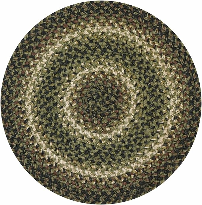 Homespice Pinecone Jute Woven Round Placemats Set of 6, 15", Warm Country Rustic Decor, Green Table Mats - Vibrant Colors, Durable, Easy to Clean and Protects Furniture