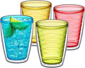 Amazing Abby - Alaska - 16-Ounce Insulated Tumblers (Set of 4), Double-Wall Drinking Glasses, Mixed-Color Reusable Cups, BPA-Free, Shatter-Proof, Dishwasher-Safe