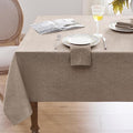 Softalker Small Rectangular Tablecloths 70x52 Inch Brown Linen Textured Outdoor Table Cloth Stain and Wrinkle Resistant Table Cover for Spring,Easter,Summer,Party,Garden,Coffee Modern Decor Tabletop