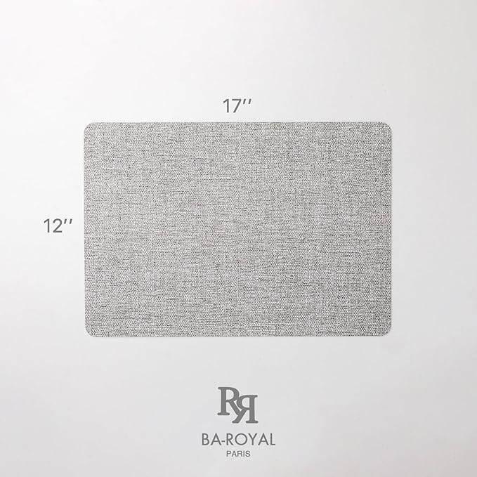 Faux Leather Placemats Set of 8 Vinyl Washable Wipeable Table Mats for Kitchen Dining Table Heat Resistant Waterproof Modern Indoor/Outdoor Placemats Non-Slip Easy Clean Place Mats (Mid Gray)