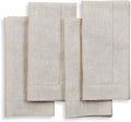 Solino Home Light Natural Linen Napkins Set of 4-100% Pure Linen Hemstitch Dinner Napkins 20 x 20 Inch for Spring, Easter - Classic Hemstitch
