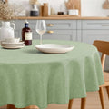 JIUZHEN Round Textured Table Cloth Linen Wrinkle Free Stain Resistant Farmhouse Decorative Circular Tablecloth for Kitchen, Dining, Party, Wedding, Outdoor Use (45 Inch Round,Sage Green)