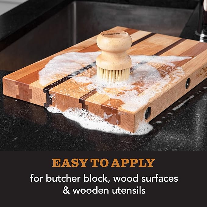 CLARK'S Cutting Board Oil And Wax Kit - Restore The Beauty Of Your Wood - 3-Step Care Solution - Clean Your Wood In All Natural Chemical Free Way - Prevents Cracking Or Warping - Food Safe