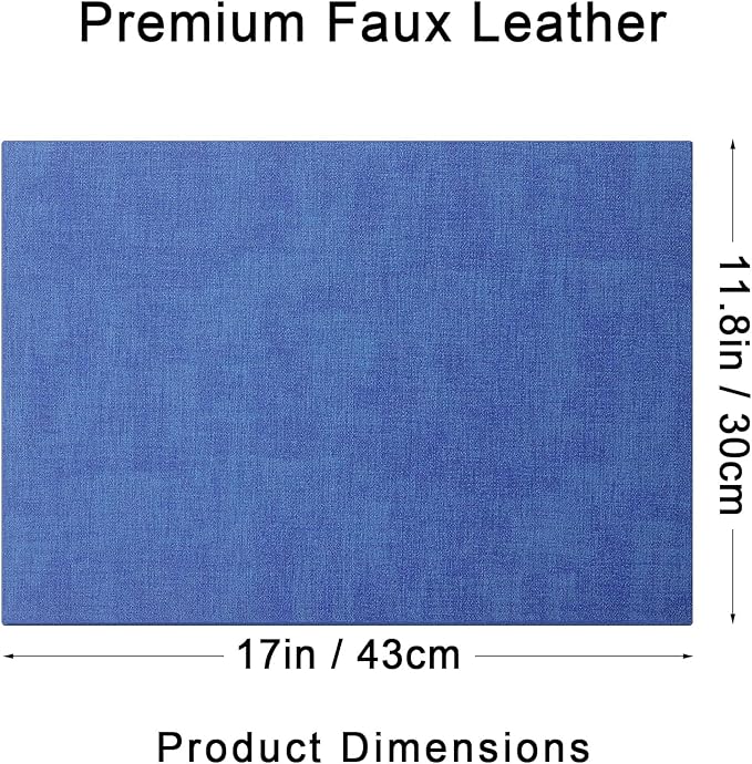 homing Faux Leather Heat Resistant Placemats 4 Packs, Waterproof Wipeable Dining PU Place Mats for Indoor & Outdoor, Easy to Clean, Sea Blue