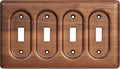 4-Gang Four Light Switch Plate Handcrafted North American Walnut Wall Plate for Rustic and Stylish Homes