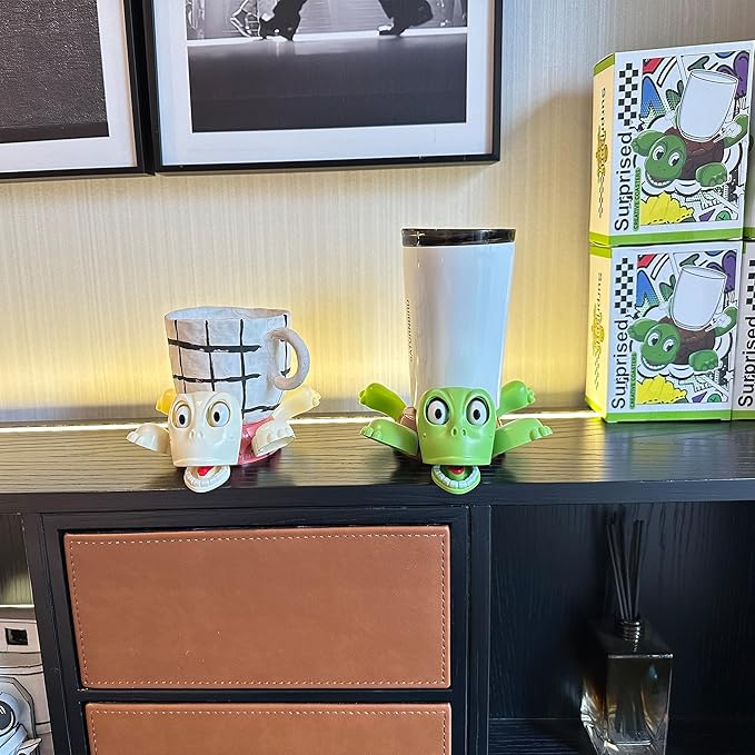 2PCs Turtle Coaster, 3D Printed Funny Tea Coasters with Funny Expression, Turtle Cup Holder, Insulated Drink Mat Wine Coffee Glasses Home Decor & Kitchen Accessories, Gag Gift for Tortoise Lover