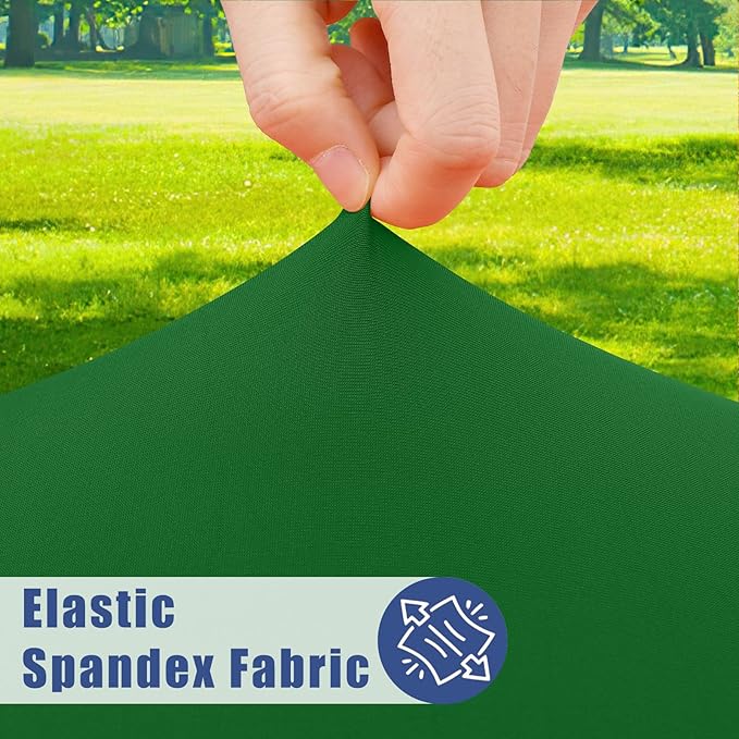 Round Spandex Tablecloth 2 Pack, Elastic Fitted Waterproof Tablecloths for 36"-44" Tables, Stretch Washable Picnic Table Cover for Camping, Dining, Indoor and Outdoor, Emerald Green