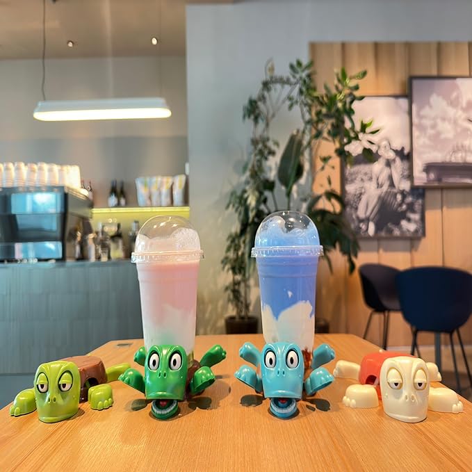 XYG® Turtle Coaster, Turtle Cup Holder with Funny Expression, 4 PC Cup Holder with Liftable Limbs & Expressive Face for Turtles, Tortoise Lover Gag Gifts Home Decor Car(4pc-LightGreen Green Blue Pink)