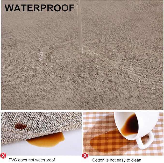 homing Faux Leather Heat Resistant Placemats 12 Packs, Waterproof Wipeable Dining PU Place Mats for Indoor & Outdoor, Easy to Clean, Camel