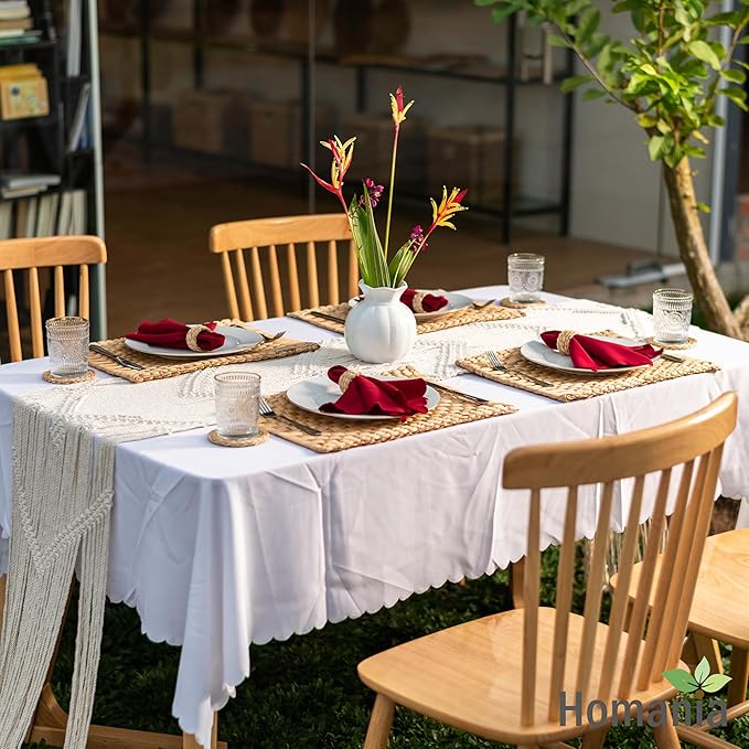 Table Mats Set of 6, Dining Decor, Heat Resistant Farmhouse Placemats Set of 6, Boho Placemats, Place Mats for Dining Tables, Wicker Woven Placemats, (Rectangle 17x12 in)