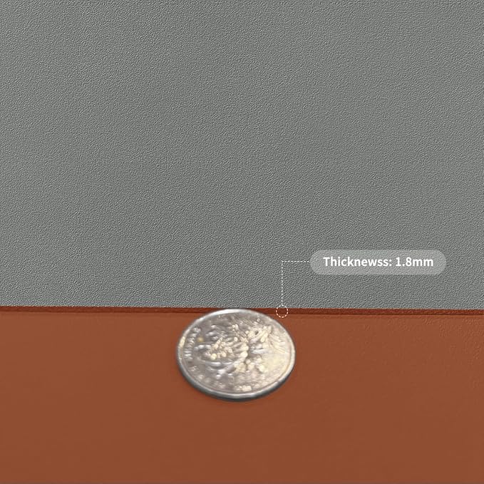 Leather Table Cover,1.8mm Thick,24x60 Inch Desk Cover,Large Desk Mat,Table Protector,Table Cover Protector,Desk Protector,Table Pad,(Brown+Gray,24x60)