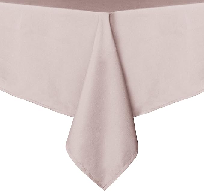 sancua Rectangle Tablecloth - 70 x 120 Inch - Stain and Wrinkle Resistant Washable Polyester Table Cloth, Decorative Fabric Table Cover for Dining Tables, Buffet Parties and Camping, Blush