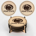 LazerEdge Wooden Coaster Set - 100+ University Designs Hand Crafted from Maple Wood - Officially Licensed Product - 4-Pack (Penn State Nittany Lions)