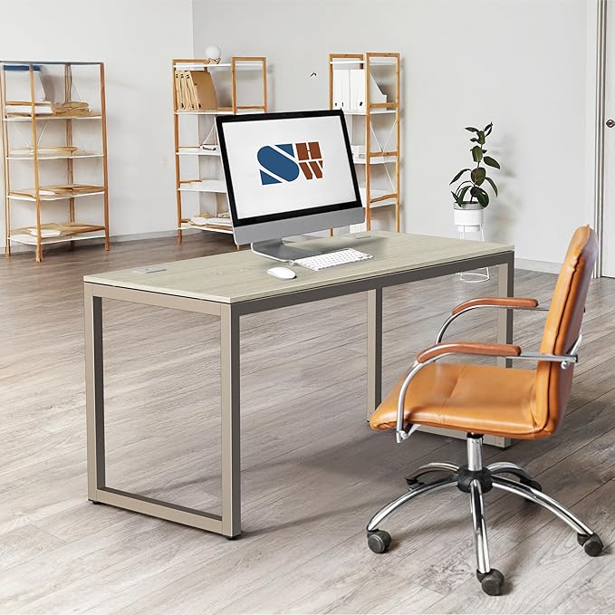 SHW 55-Inch Commercial-Grade Office Computer Desk, Maple