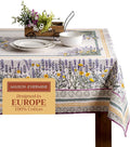 Maison d' Hermine Table Cloth Square Table 100% Cotton 54 x 54 Inches Tablecloth Reusable Decorative for Dining Room Farmhouse Home Valentines Day Decorations Spring Summer - Fanny Lavender