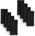 D'Moksha Homes Black Linen Napkins Set of 8 - Classic Hemstitch 100% Pure Linen Hemstitch Dinner Napkins 20 x 20 Inch for Spring, Easter - Handcrafted and Machine Washable