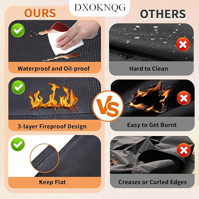 Heat Resistant Appliance Mat, Black, Non-Slip Kitchen Counter Protector, Large Size for Coffee Maker, Blender, Air Fryer (2, 16 * 20)