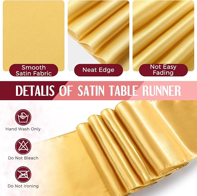 Breling 8 Pack Burgundy and Gold Disposable Plastic Tablecloths and Satin Table Runner Set, 54 x 108 Inch Tablecloth, 12 x 108 Inch Table Runners for Wedding Graduation Birthday Baby Shower