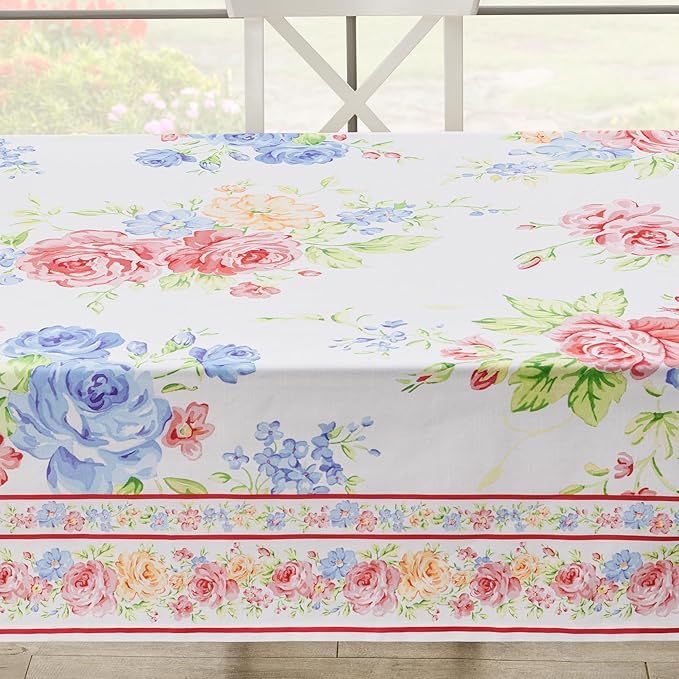 Maison d' Hermine Table Cloth Rectangle Table 100% Cotton 70 x 120 Inches Tablecloth Reusable Decorative for Dining Room Farmhouse Home Valentines Day Decorations Spring Summer - Vintage Floral
