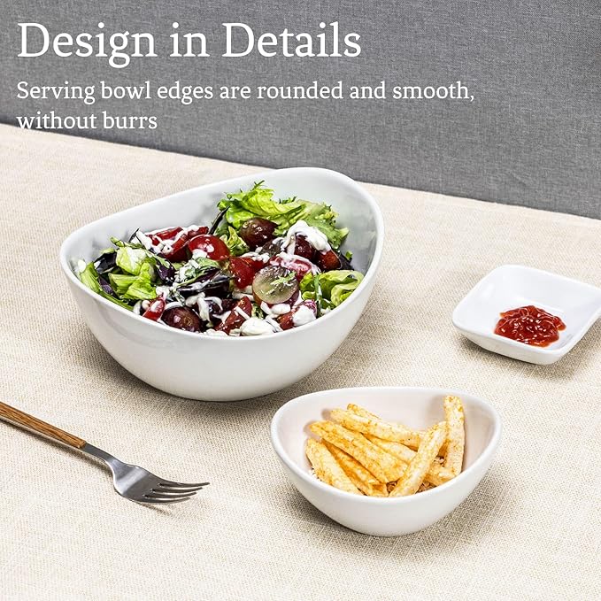 UNICASA Serving Bowls Set, 2 Tier Chip and Dip Bowls with Metal Rack Stand for Fruit, Salad, Candy, Snacks - Ceramic Tiered Appetizer Serving Dishes Food Display Stand for Parties, Kitchen