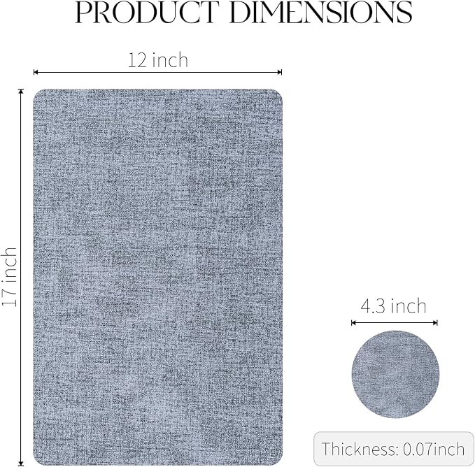 MOSAYT Placemats Set of 8, Heat Resistant Vinyl Place Mats with Coasters, Wipeable Washable 100% Waterproof Oil Proof Faux Leather Table Mats for Kitchen Dining Party Outdoor, 12" x 17", Sky Blue