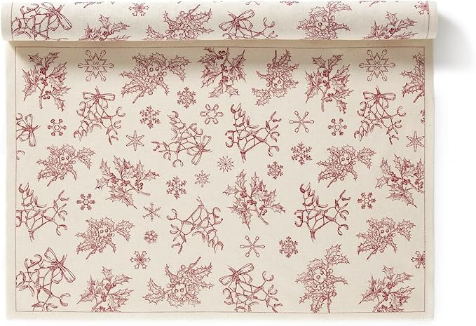 MY DRAP Placemats 48 x 32 cm / 19" x 12.5" - (6 Per Roll, Recycled Cotton Natural Classic Xmas)
