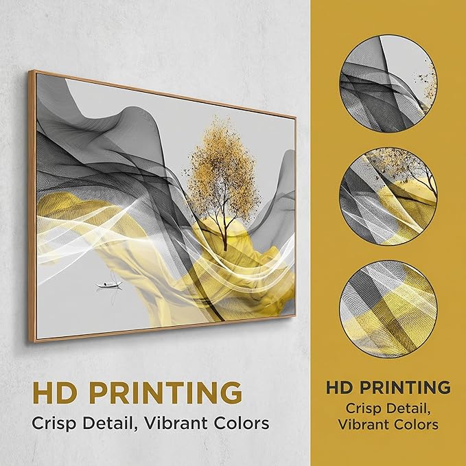 Tucai Decor Framed Wall Art Canvas Modern Light Luxury Abstract Ink Landscape Painting Artwork– Waterproof Canvas Print Bedroom Wall Decor Home and Office Wall Art for living Room 30x60inch (Framed)