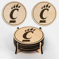 LazerEdge Cincinnati Bearcats Wooden Coaster Set - Maple Wood - Officially Licensed Product - 4-Pack