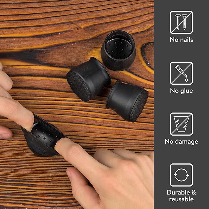 Aneaseit Chair Leg Floor Protectors - Felt Bottom Silicone Pads for Hardwood Floors & Furniture Feet - Chair Leg Caps - Rubber Caps for Chairs - Floor Protectors for Furniture
